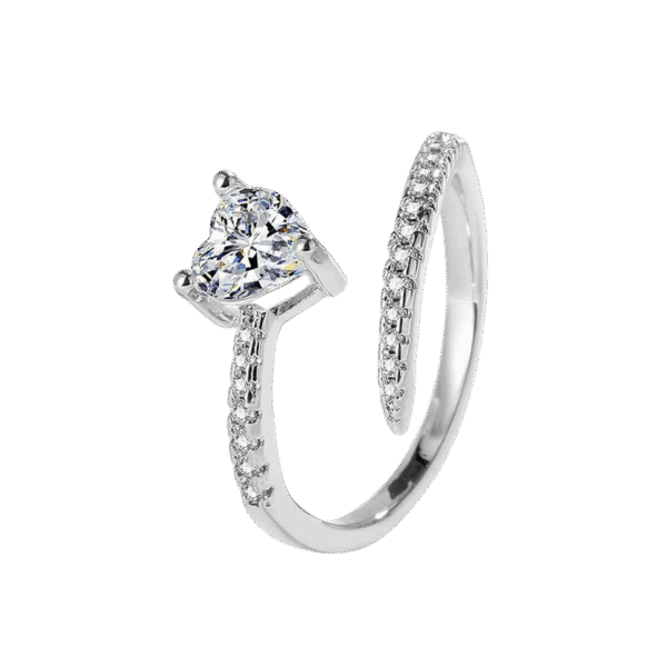 Pirseus Crystal Embrace Heart-Shaped White Stone